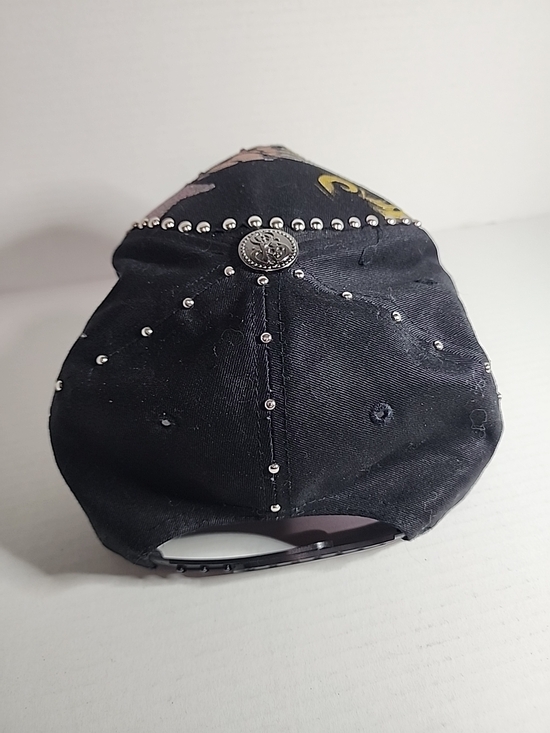 Stephanie Head Wear Snapback Hat Y2K Rose Embellished Ed Hardy Bejeweled Grunge - Picture 8 of 11